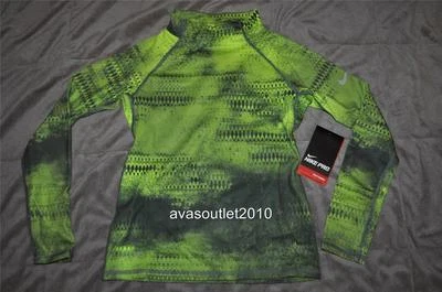 Nike Pro Hyperwarm Graphic Mock Neck Shirt 575217 477 Girls Sizes Green NWT 🔥🔥 - Image 1 of 3
