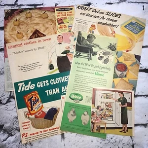 Vintage Advertising Art 50’s Americana Apple Pie Tide Kraft Lot Print Ads - Picture 1 of 7