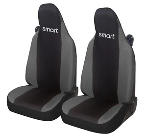 COPRISEDILI COMPATIBILI AUTO SMART FORTWO, 450 451 e 453, NERO GRIGIO SCURO LOGO - Foto 1 di 6