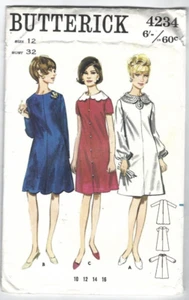 Butterick Pattern 4234, Vintage Dress, Scallop Trim, Size 12, Bust 32, Unused - Bild 1 von 2