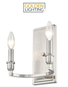 Golden Lighting Ellyn 2 Light 10" Tall Wall Sconce Model: 8209-2W PW New! - Picture 1 of 2