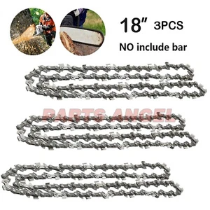 3 Pack 18" inch Chainsaw Saw Chain Blade 3/8" LP 0.050 Gauge 62DL Drive Links - Picture 1 of 10