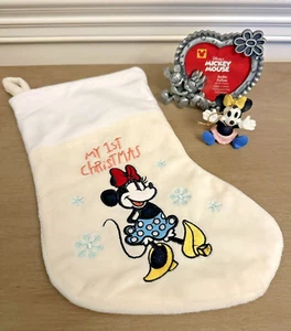 Minnie Mouse Mi Primera Medias de Navidad Marco de Peltre SCHMID Adorno de Navidad - Imagen 1 de 6