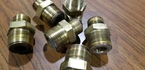 Massiver Messing Sechskantnippel 1" NPT x 1,25" NPT - Bild 1 von 5