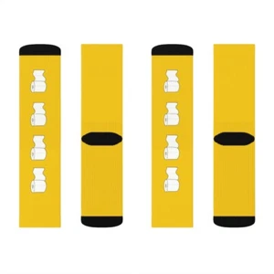 Yellow Toilet Paper Socks - TP Socks - Funny Toilet Paper Sublimation Socks - Picture 1 of 13