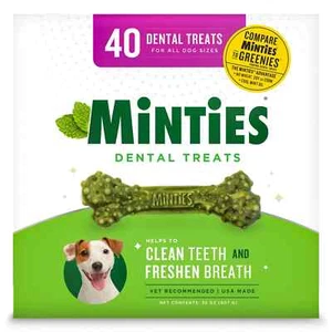 Minties Dental Dog Bone Treats, Maximum Mint (40 ct.) Free Shipping - Picture 1 of 10
