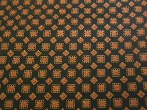 Cotton Fabric Concord Joan Kessler Geometric Orange Sqrs on Black 1yd 5" x 42 - Picture 1 of 8