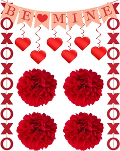 Valentines Day Decorations, Handmade Valentines Decor Set, Hanging Love Heart Sw - Picture 1 of 12