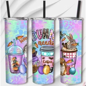 Easter Designed Skinny Tumbler 20 Oz With Lid And Straw Travel Mug - Picture 1 of 2