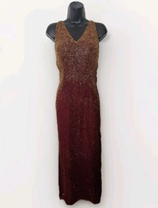 Scala Vintage Y2k 90s Formal Dress Prom Wedding Size Large Red Gold - Picture 1 of 14