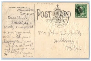 1909 Pansies Flowers Glenville Nebraska NE To Holdrege 1 Cent Postcard - Picture 1 of 2