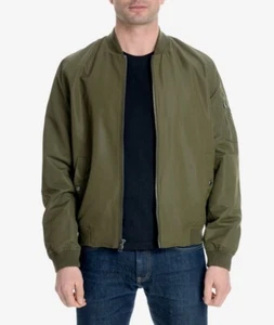 Michael Kors Mens Large Bomber Jacket Military Olive Green - Picture 1 of 5