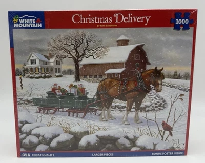 White Mountain 1000 Piece Jigsaw Puzzle "Christmas Delivery" (24"x30") ~ Sealed - Image 1 of 4