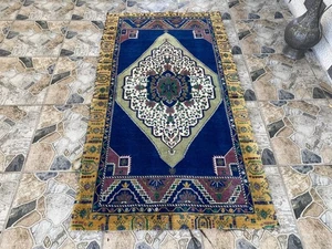 1980er Geometrisch Türkisch Vintage Stamm Handgefertigt Anatolisch Vorleger 3′1,8′′x5′8,1 - Bild 1 von 18