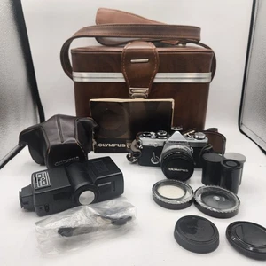 Olympus OM-2 SLR Cámara F.Zuiko AUTO-S 50mm 1:1.8 Lente Correa Estuche de JAPÓN - Imagen 1 de 24