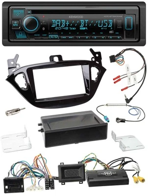 Kenwood Bluetooth DAB CD Lenkrad USB Autoradio für Opel Adam Corsa E ab 2013 PDC - Bild 1 von 4