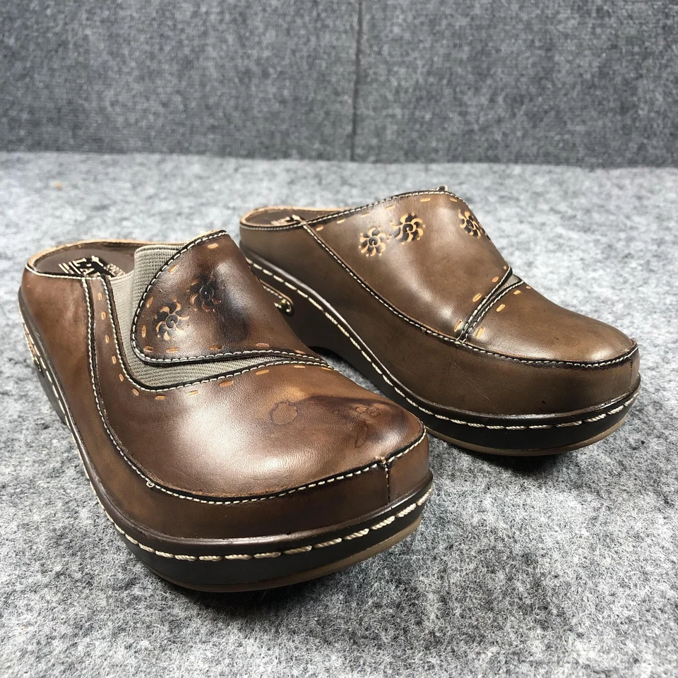 Spring Step L’Artiste Chino GRY Leather Clogs Women’s EU 37 US 6.5-7 Brown - Image 1 of 4