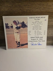 Pee Wee Reese Signed Autograph Induction Day Card 8x10 Dodgers COA d.1999 - Picture 1 of 3
