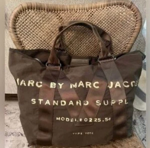 Marc Jacobs Large Army Green Coated Canvas Tote Bag Standard Supply 2010 - Picture 1 of 13