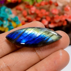 Piedra preciosa suelta cabujón con forma de marquesa labradorita natural 29 quilates 39x13x7 mm - Imagen 1 de 2