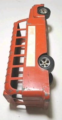 Hubley Vintage 1960's School Bus diecast metal 9.5 " toy original in orange USA - Image 1 of 4