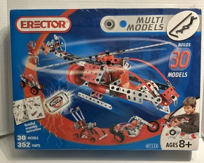 VTG Meccano Erector Set Multi Models 30 Models 352 Parts 6V Motor 2004 NEW! - Image 1 of 4
