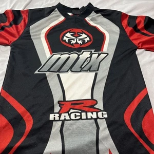 Youth MTX Motocross Shirt Red Black Gray Long Sleeve MTX Racing Sz Med 10/12 - Picture 1 of 8