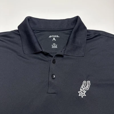 Camiseta polo manga corta con logotipo de los San Antonio Spurs de la NBA para hombre 2XL negra Antigua Foto 1 de 4