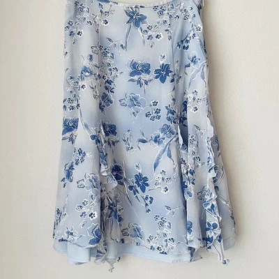 Vintage Escada Neiman Marcus Silk Skirt Ruffle Garden Party Softcore Size US 6/8 - Image 1 of 4