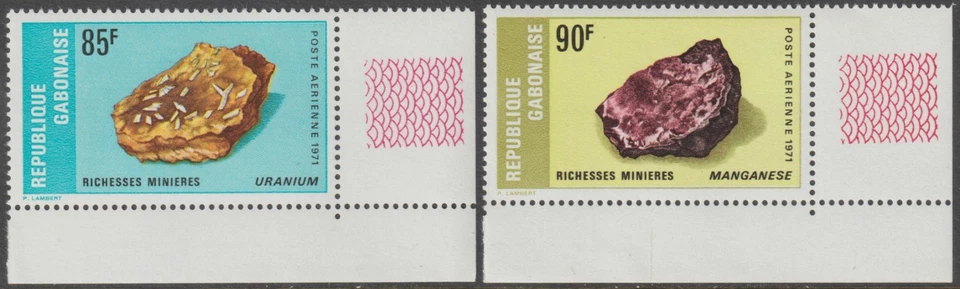 EDSROOM-20338 Gabon C117-C118 MNH 1971 Complete Minerals CV$15 - Image 1 of 1