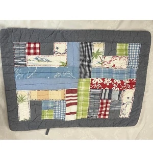 Pottery Barn Kids Patchwork Quilted Shams Gingham Stripes Plaid Tropical Flowers - Picture 1 of 9