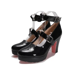 Naraka: Bladepoint Tessa Black High Heels Cosplay Prop Shoes Mary Jane Platforms - Picture 1 of 5