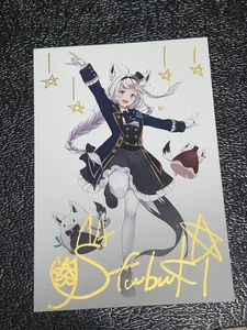 Cartolina Hololive Shirakami Fubuki compleanno 2020 limitata firmata a mano usata - Foto 1 di 3