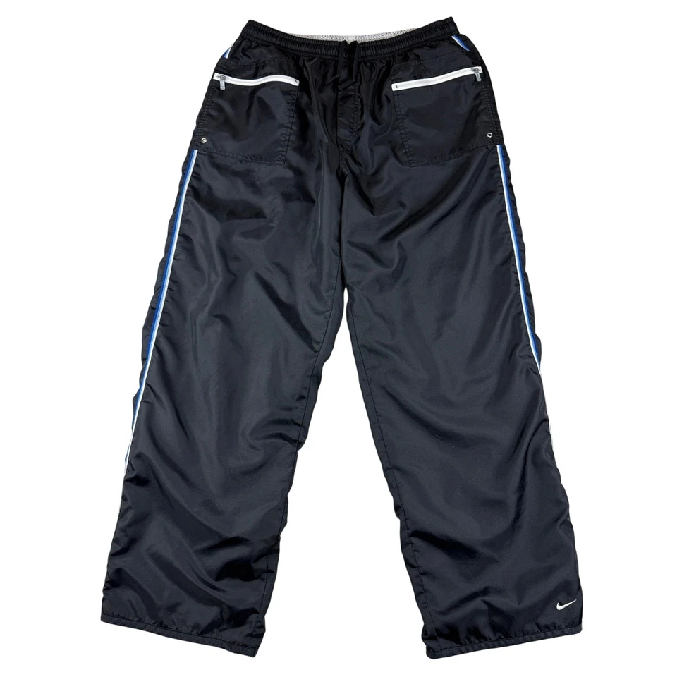 Pantalones de Pista Nike XL 16-18 Juveniles Forrados Negros Cortavientos Sueltos Patinador Y2K De Colección Foto 1 de 4
