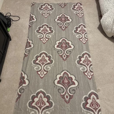 Envogue Drapery panels 40x84 tan burgundy off-white hidden tab Or rod pocket - Image 1 of 4