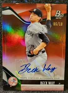 2021 Beck Way Bowman Platinum Red Foil RC AUTO....05 / 10....Kansas City Royals - Picture 1 of 2