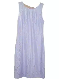 Size 12 IVANKA TRUMP sexy sheer lace with skin tone fabric lining lavender dress - Picture 1 of 6