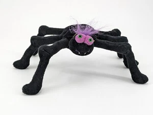 Gund Creepy Crawler Bendables Plush Black Spider Halloween | Purple Hair & Eyes - Picture 1 of 8