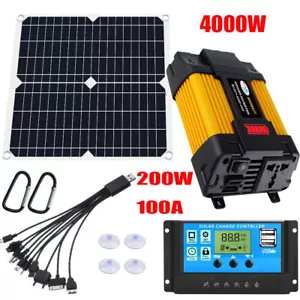4000W Komplett Solarpanel Set 12V Solargenerator 100A Haus 110V Netzanlage - Bild 1 von 25