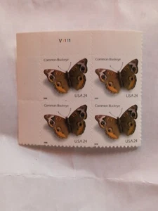 24¢ 2008 Common Buckeye Plate Block - Picture 1 of 2