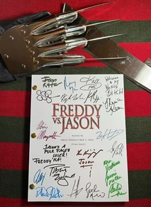 Freddy vs Jason Script Cast - signed - Autogramm Reprints - Krueger, Voorhees - Bild 1 von 7