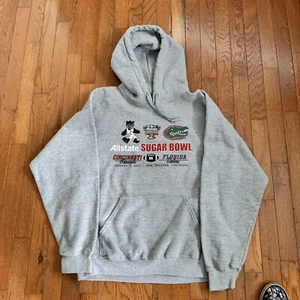 Florida Gators/Cincinnati Hoodie Men’s Large Gray 2010 Sugar Bowl Pullover - Picture 1 of 4