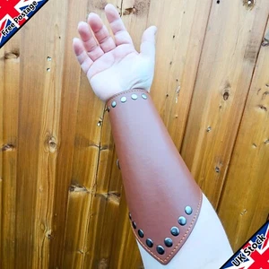 PU Leather Archery Arm Guard Bracer Wristband Wrist Sleeve Medieval/Viking Style - Picture 1 of 13