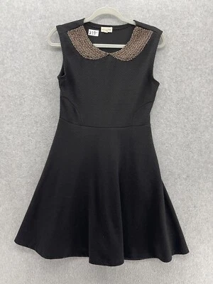 Maison Jules Women's Dress Fit & Flare Black Beaded Yoke Size Small Solid Black - Image 1 of 4