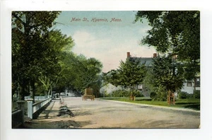 Hyannis MA Mass Main Street view, vagón de reparto, hogares, persona pequeña, postal - Imagen 1 de 2
