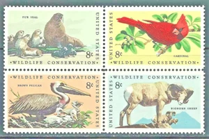 Wildlife Conservation Block Of 4 8c  Stamps, Sc# 1464-1467, MNH - Picture 1 of 1