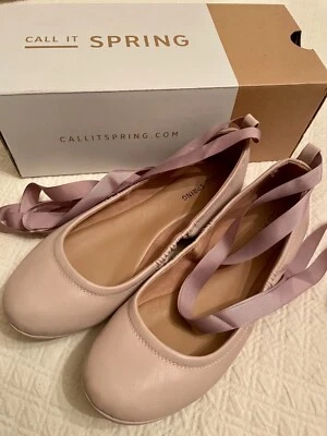 Call It Spring Women's pink Ballet Flats w/ ribbon ties Size9  “ Conboy 55” NWB - Image 1 of 2