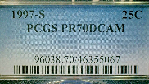 4TH OF JULY SALE-UNITED STATES 1997-S PCGS PR70DCAM WASH. CLAD .25c KM#164a Cover