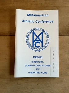 Mid American Athletic Conference 1985-86 Directory Constit. Bylaws & Operg. Code - Picture 1 of 11