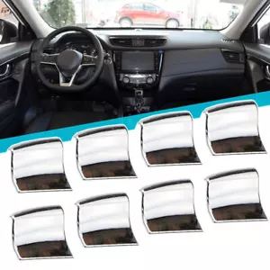 7Pcs ABS Chrome Inner Window Lifter Switch Button Cover Trim Kit For Nissan - Imagen 1 de 9